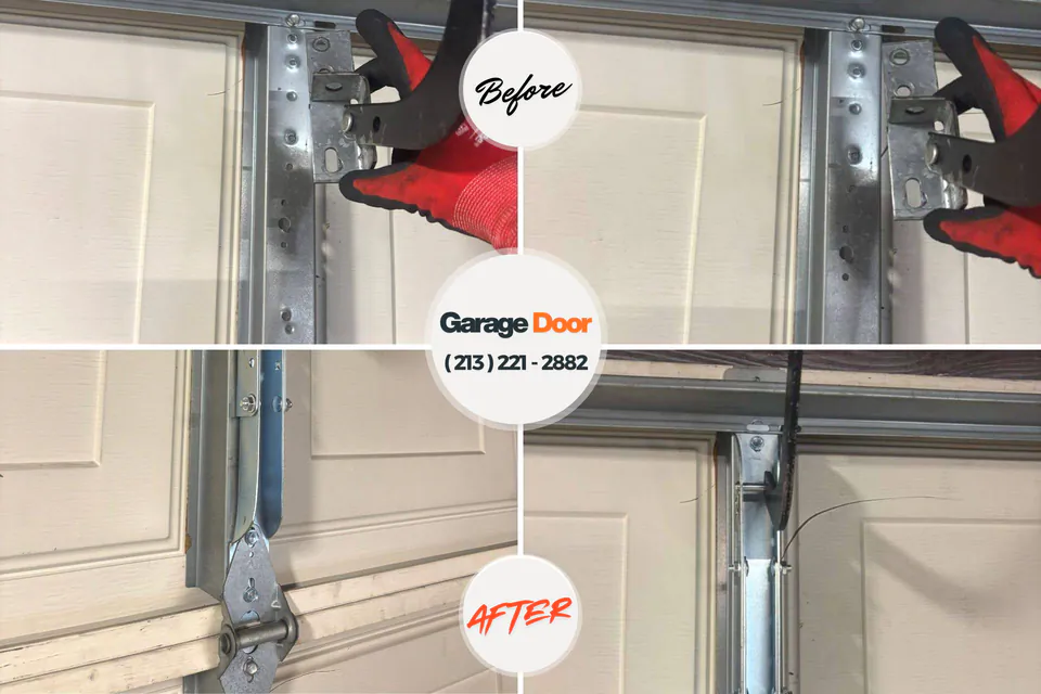 Before and after: garage door repair Janesville, MN